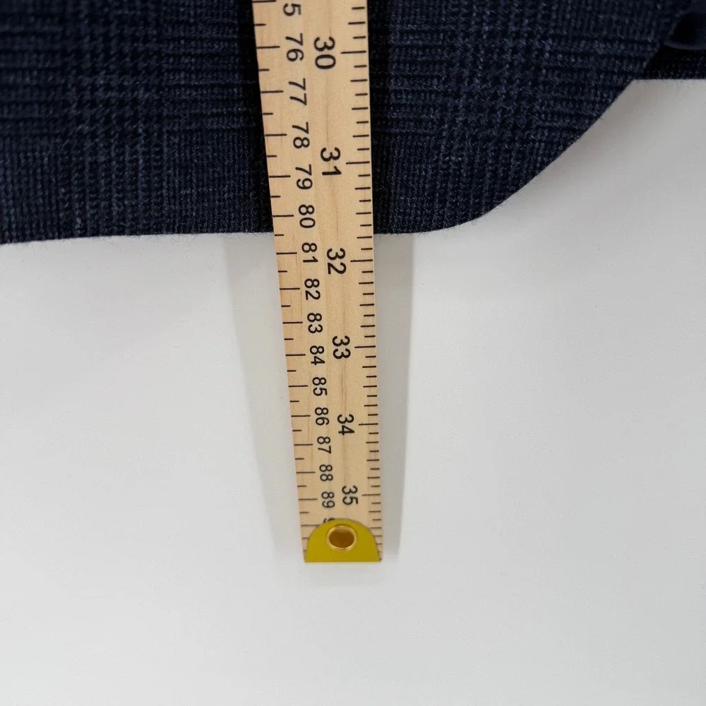 Jos. A. Bank Sport Coat Mens 44R Blue Wool Silk Linen Glen Plaid Granada Blazer